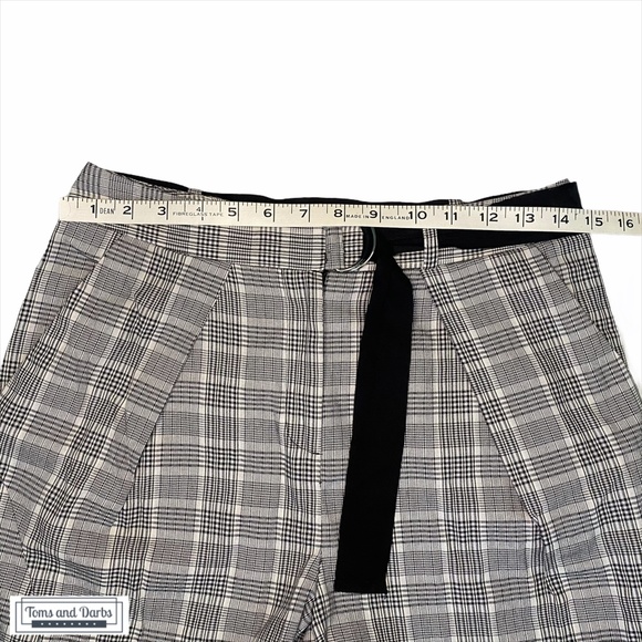 Topshop Petite Plaid Trousers w Belted Waist - Picture 6 of 8